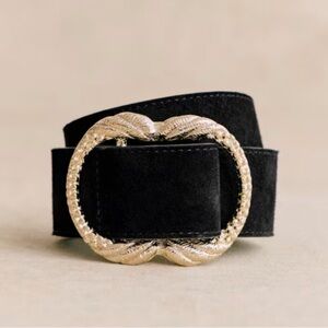 Sezane Artemis blet in black leather